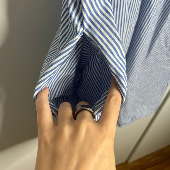 Thakoon- 100% cotton Blue Striped Tie Dress Size 10 - Picture 7 of 10